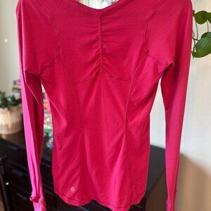 Lululemon Magenta Long-Sleeve with Over-the-Hand Sleeves